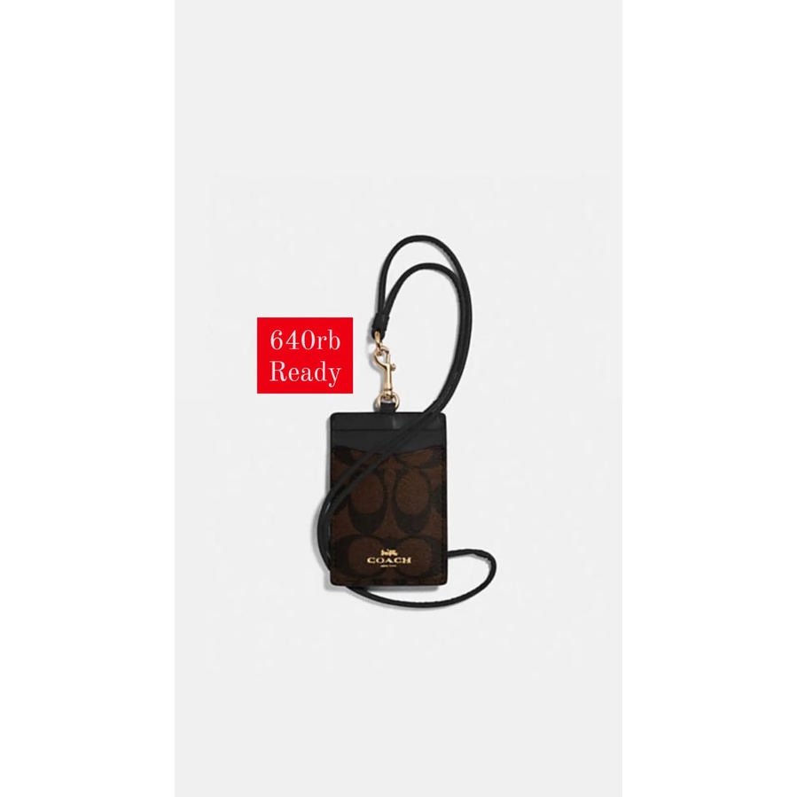 

Coach ID Lanyard Nametag Signature Brown Black