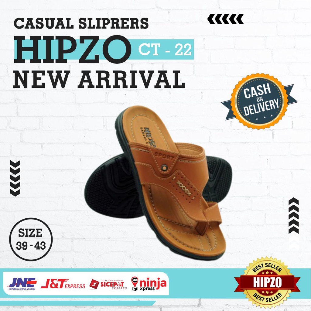 HIPZO CT22 Sandal Pria Sandal Kulit Pria Terbaru Sandal Fashion Sandal Pria Hipzo CL 22 Terbaru Ori