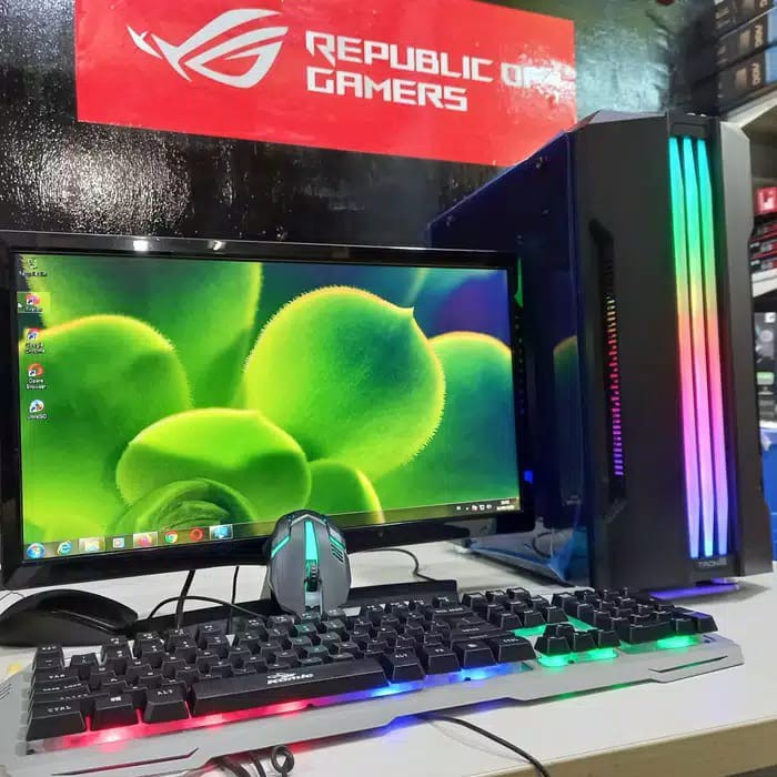 PC RAKITAN GAMING I5 3470 VGA GTX 1050 4 GB MONITOR 19 INCH SIAP PAKAI