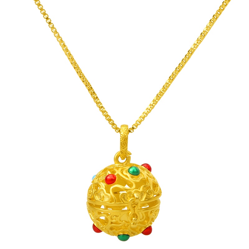 Liontin Kalung Lapis Emas Asli Kadar 375 Model Rongga Kuno Untuk Pria Dan Wanita
