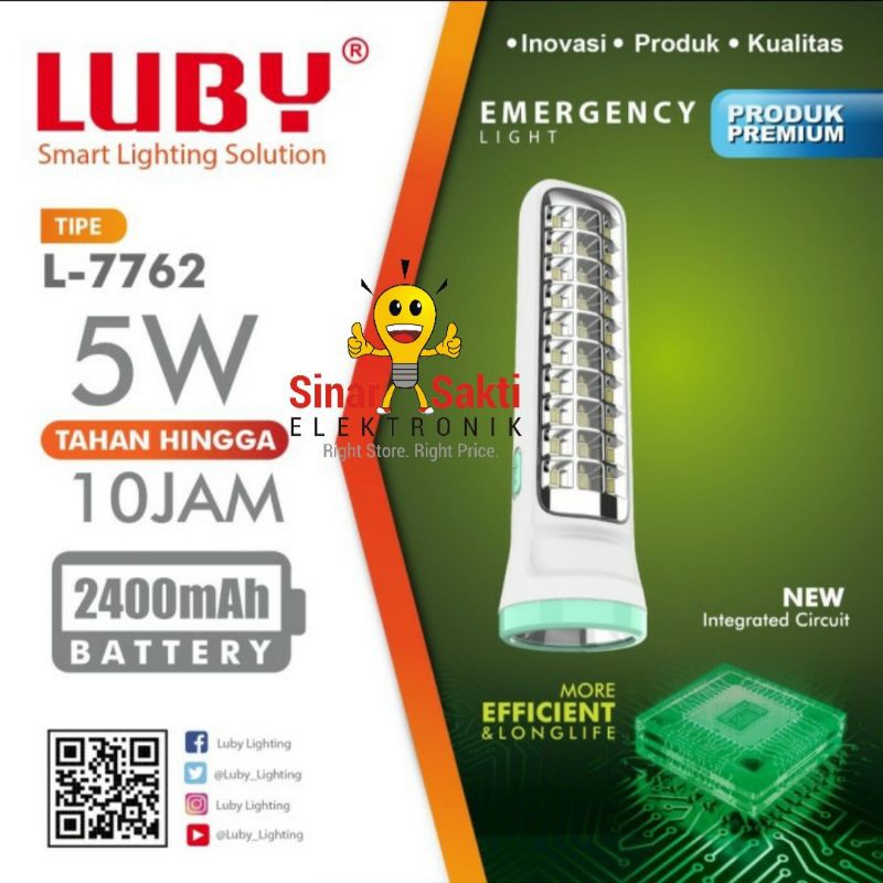 Lampu senter LED Luby Darurat Emergency L 7762