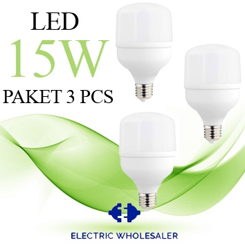 PAKET HEMAT BUNDLE BOHLAM LAMPU LED 3 PCS 15W