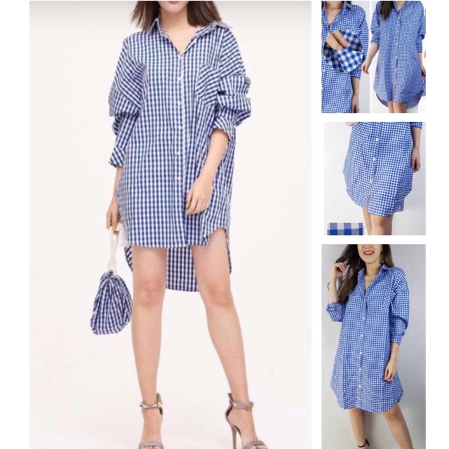 (J426) consenso blue shirt tunic dress