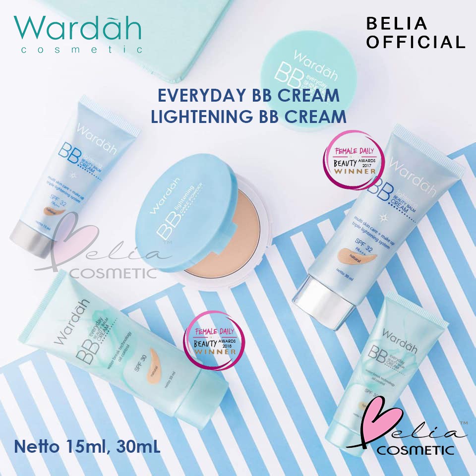 ❤ BELIA ❤ WARDAH Everyday &amp; Lightening BB Cream 15mL 30mL | krim bb wardah light natural