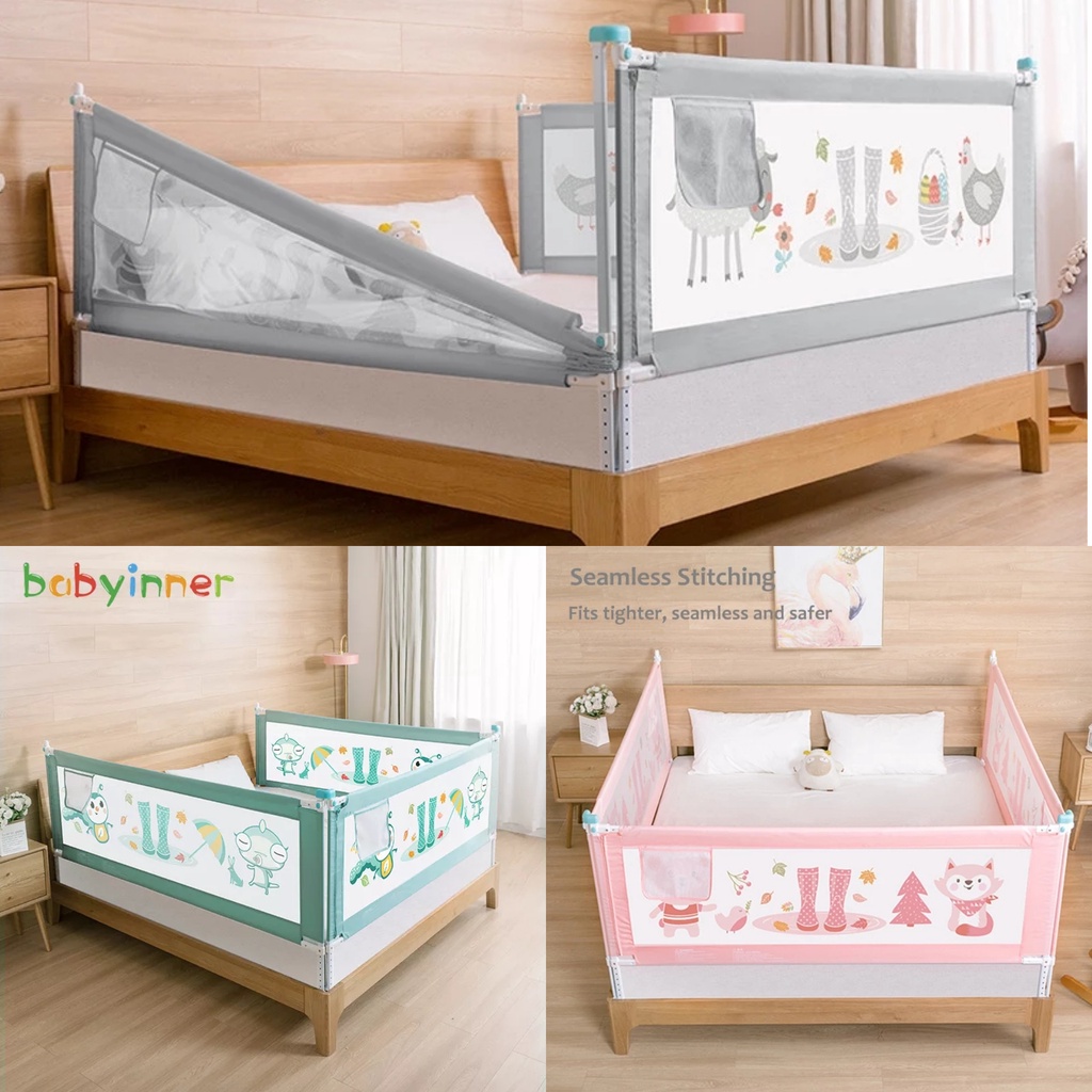 PAGAR KASUR BAYI PENGAMAN BAYI ANAK PEMBATAS KASUR TEMPAT TIDUR RANJANG BAYI TEMPAT TIDUR RANJANG BAYI SAFETY BABY BED FENCE GUARD BEDRAIL MOTIF CUACA