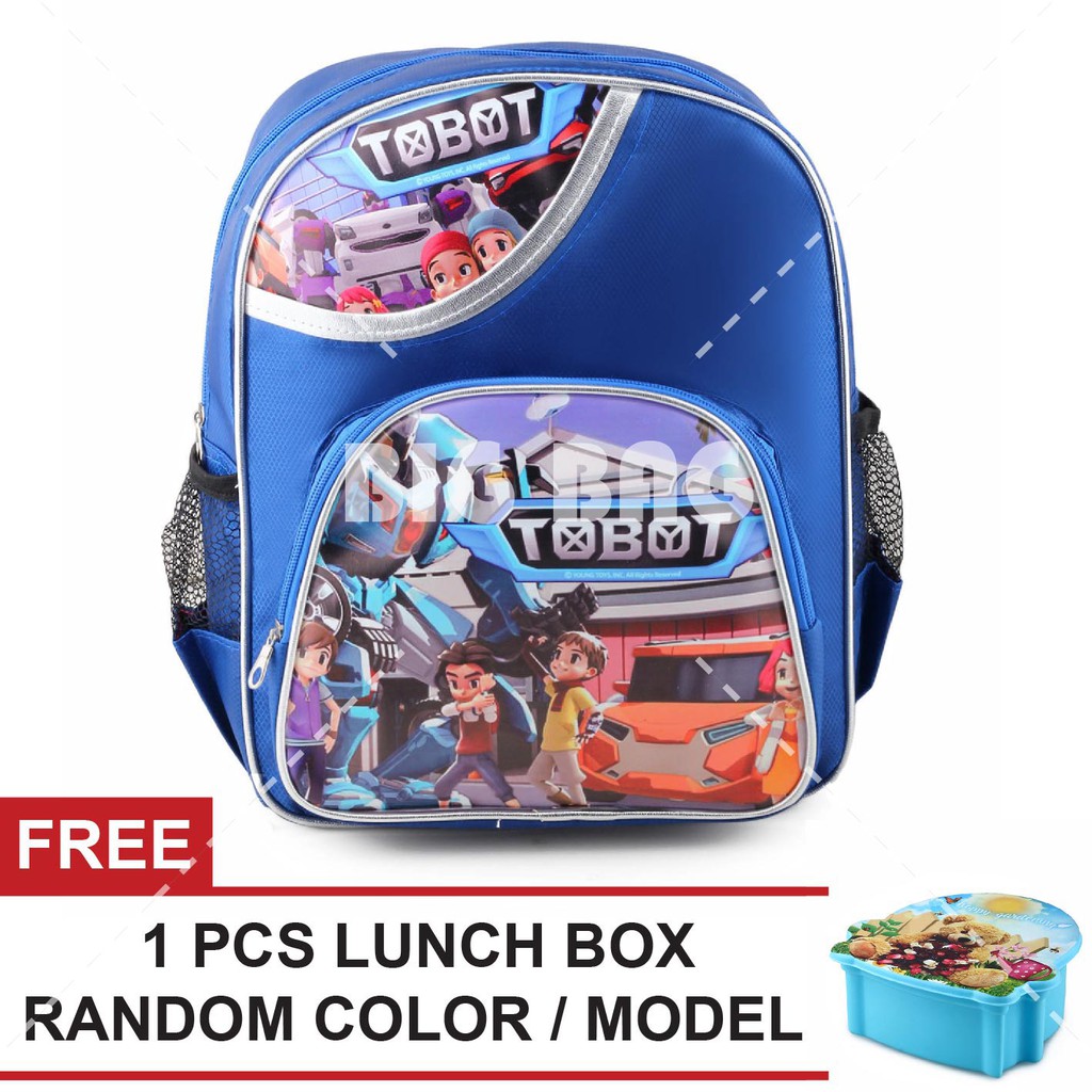 RTM - Tas Ransel Anak Laki Laki Karakter - Tobot - Ready For The Battle War + FREE Lunchbox