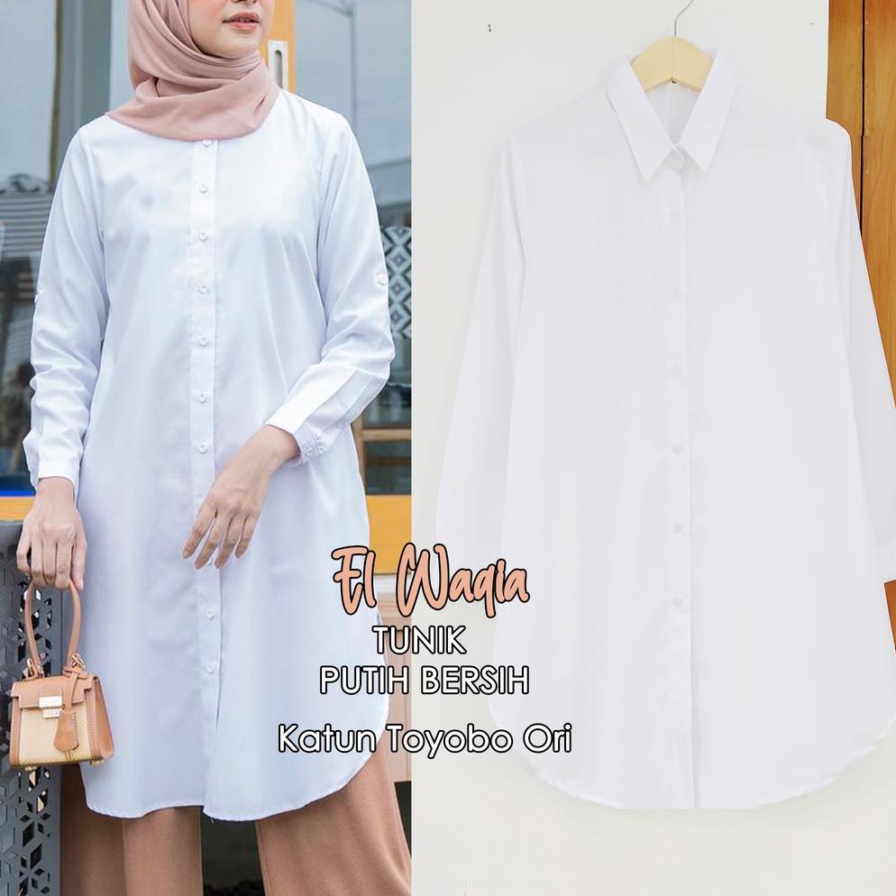 ALILA TUNIK PUTIH BERSIH KATUN TOYOBO BAJU KERJA PUTIH TUNIK PUTIH JUMBO TERLARIS...