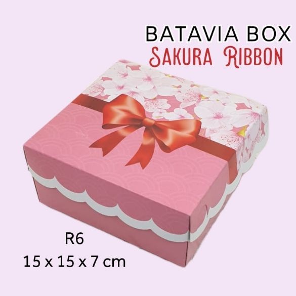 

Box snack serbaguna 15x15x7cm motif Sakura Ribbon