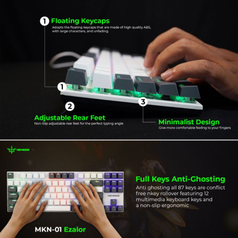 keyboard Gaming nyk mechanical mkn- 01 Ezalor nemesis original