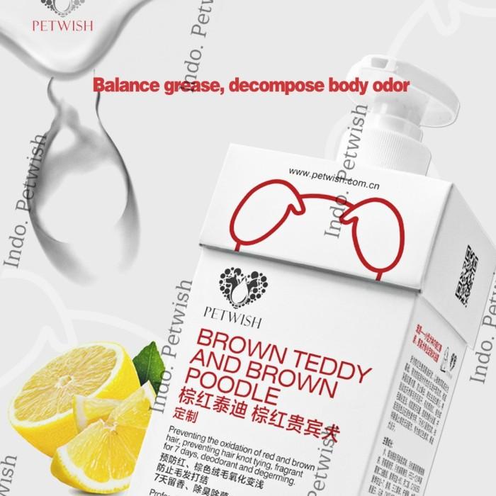 Perawatan Anjing Petwish Shampo Anjing 500Ml - Brown/Red Teddy Poodle - Dog Shampoo Kualitas Terbaik
