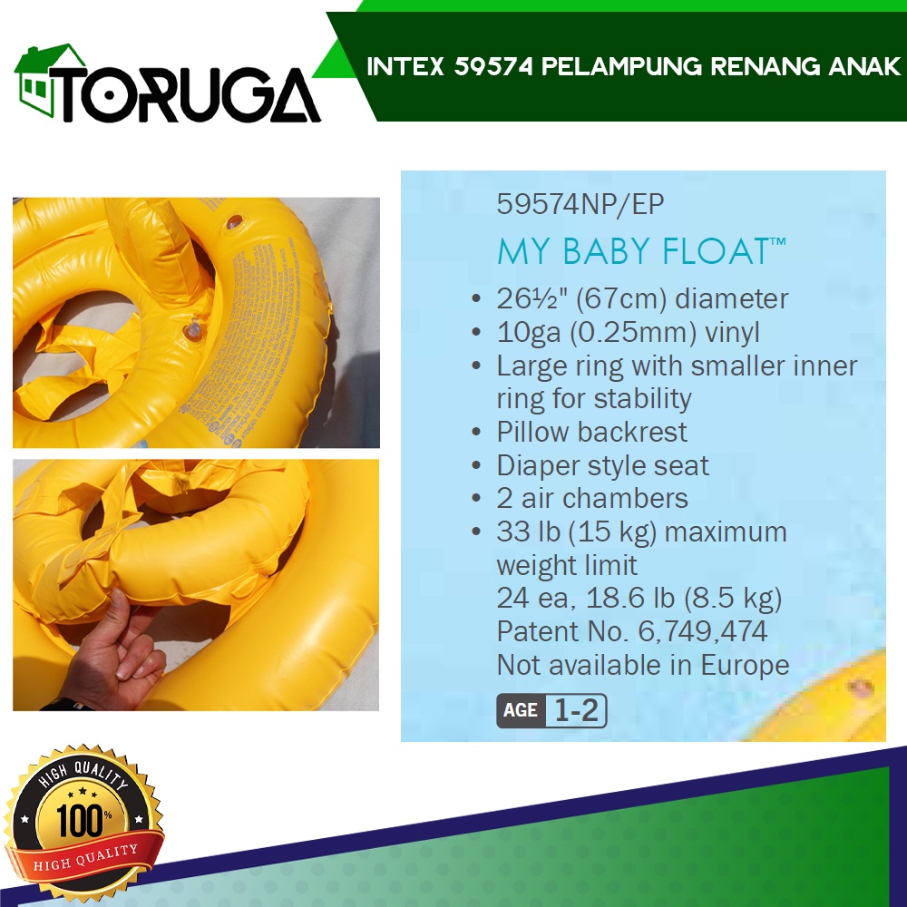 Pelampung Ban Renang INTEX Anak Bayi Swimming Berenang - My Baby Float 59574