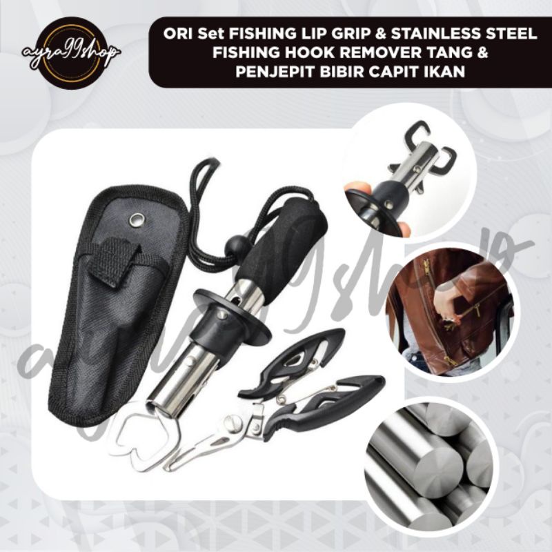 HOOK IKAN PENJEPIT IKAN PANCING 1 SET FISHING LIP GRIP STAINLESS STELL