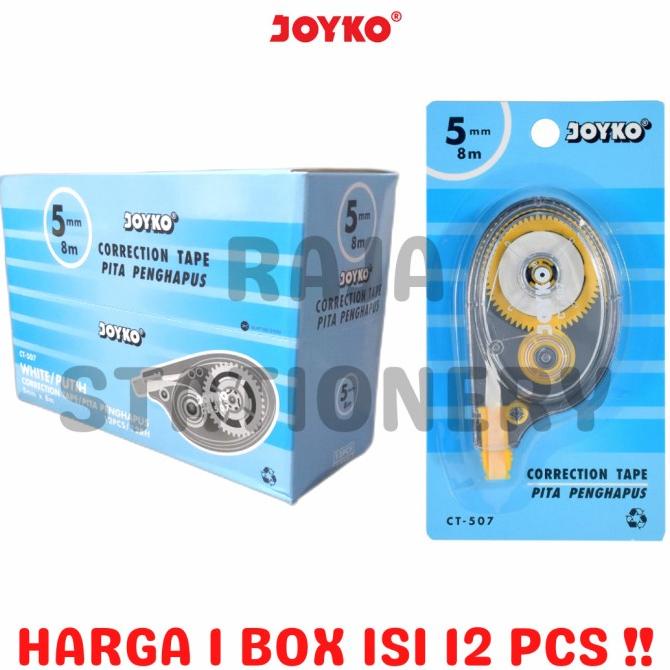 

(COD) JOYKO CORRECTION TAPE 8m TIPEX KERTAS JOYKO TIPX CT-507 1 BOX 12 PCS TERLENGKAP Kode 466