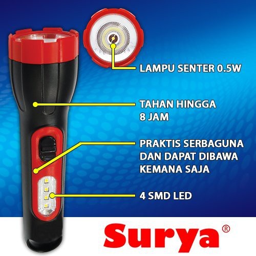 SURYA SYT L-015 LAMPU SENTER LED LAMPU EMERGENCY 2IN1