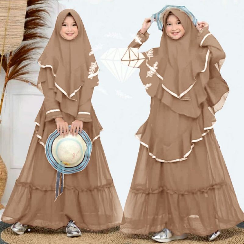 SYARI DUVENCY KID ANAK, MOSCREPE  PREMIUM, GAMIS HIJAB MUSLIM, DRESS MAXY