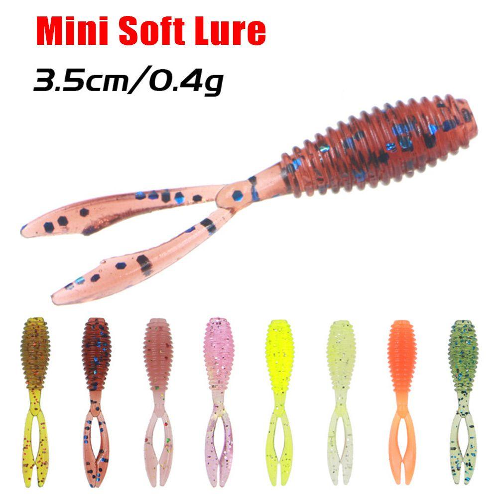 Chookyy 10pcs 36mm 0.3g Lembut Memancing Umpan Neon Ekor Kembar Silikon Fishing Tackle