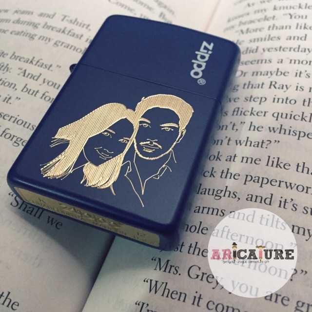 ZIPPO CUSTOM MANCIS LIGHTER KOREK KARIKATUR ILUSTRASI FOTO TULISAN KADO HADIAH UNIK LUCU ANNIVERSARY