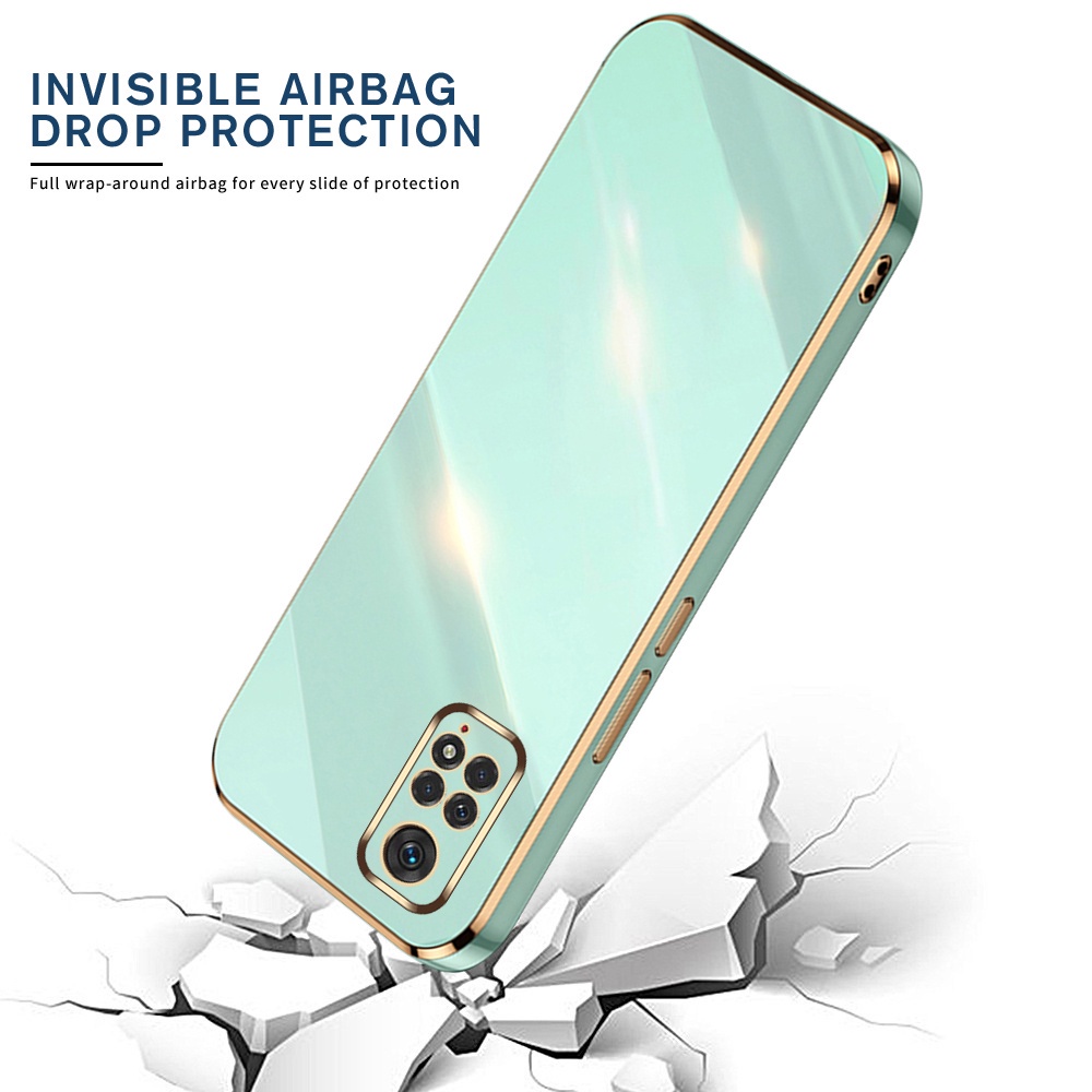 6d Luxury Plating Case hp Vivo Y16 2022 Y36 Y35 Y22 Y15s Y21A Y15A Y01 Y33T Y33S Y12S Y20 Y20s Y11 Y12 Y12i Y15 Y17 Y19 Y91C Y95 Shockproof Square Rubber Soft Black Cover Rixuan