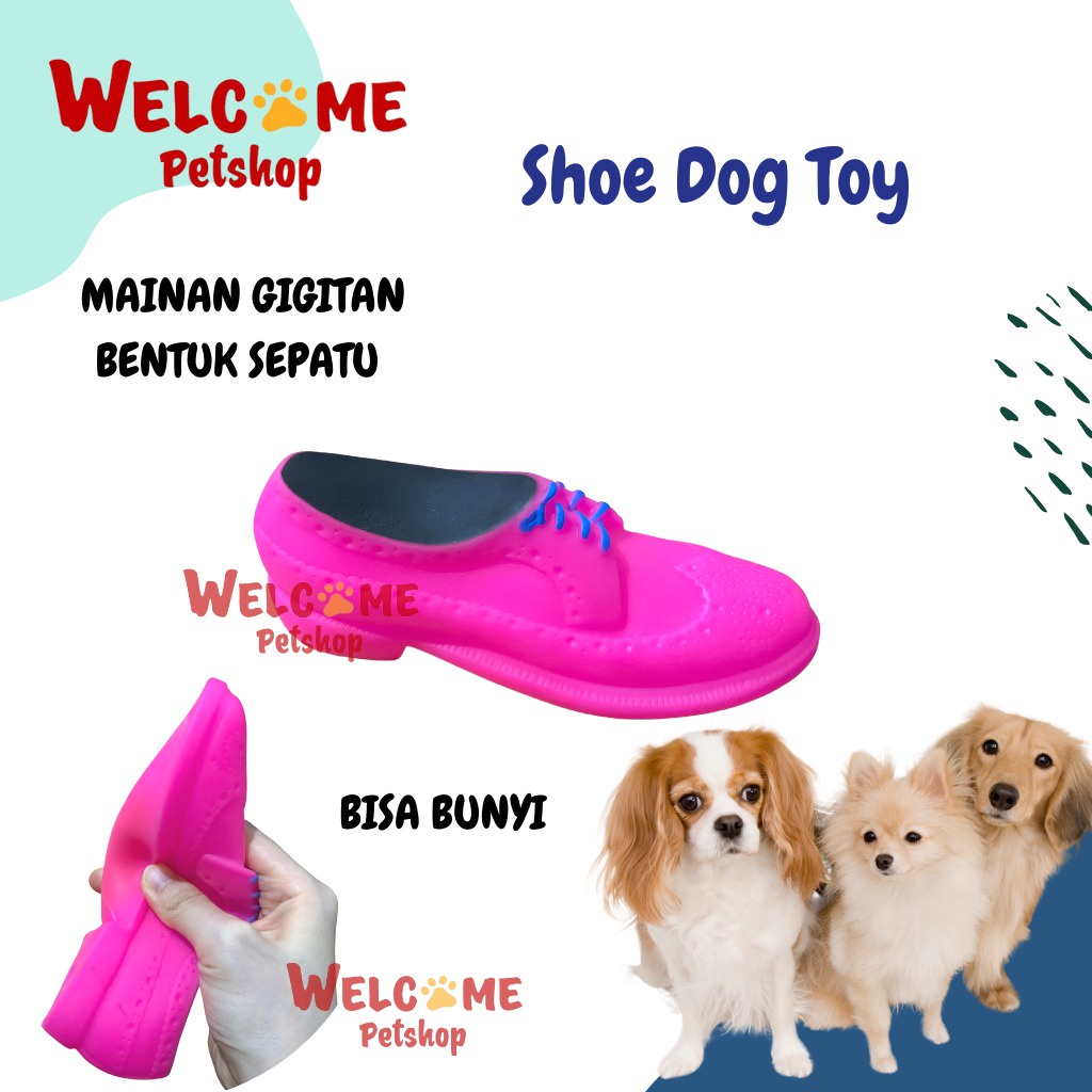 Shoe Dog Toy Mainan Anjing Gigitan Bunyi Bentuk Sepatu