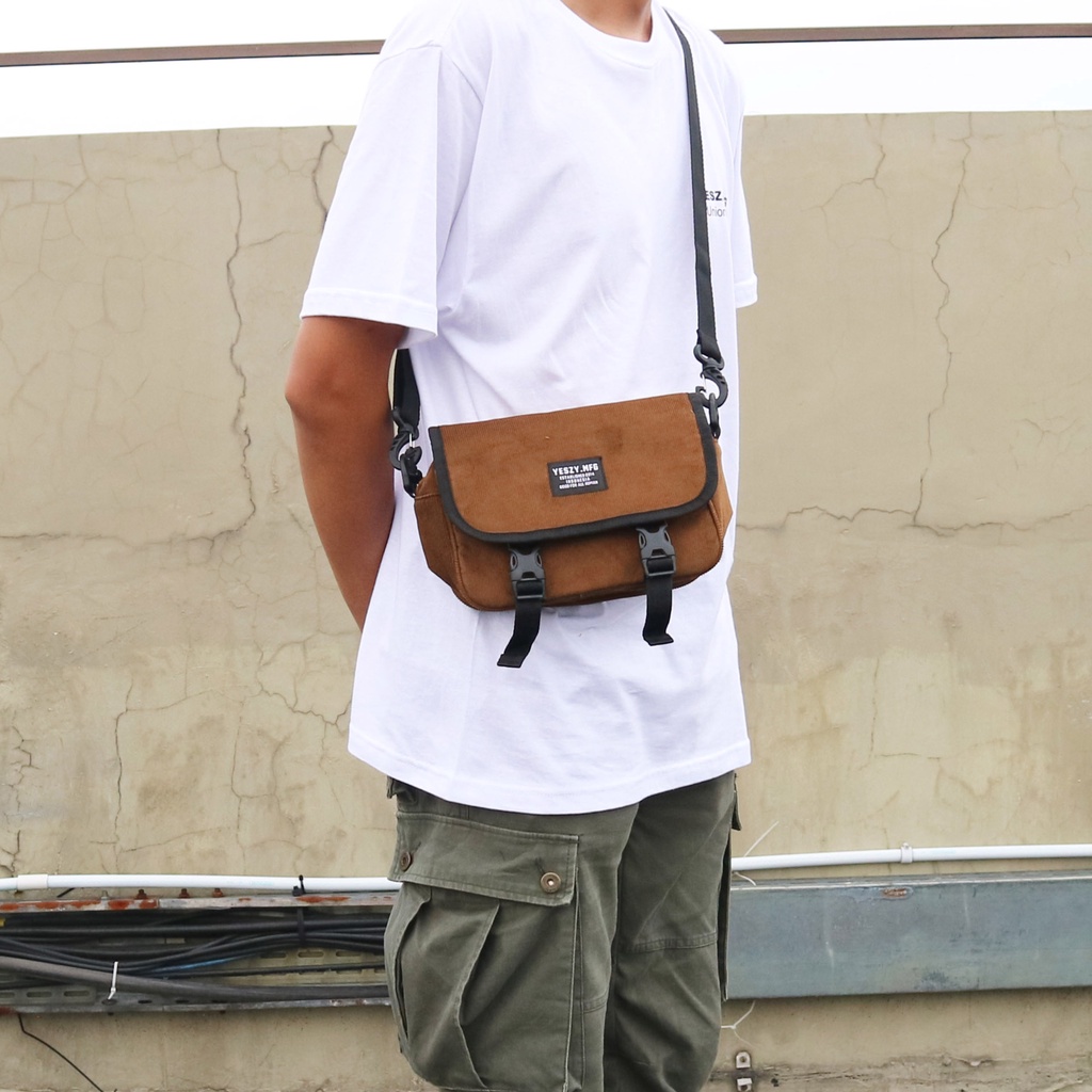 YESZY.MFG Sling Bag Utility Corduroy Brown