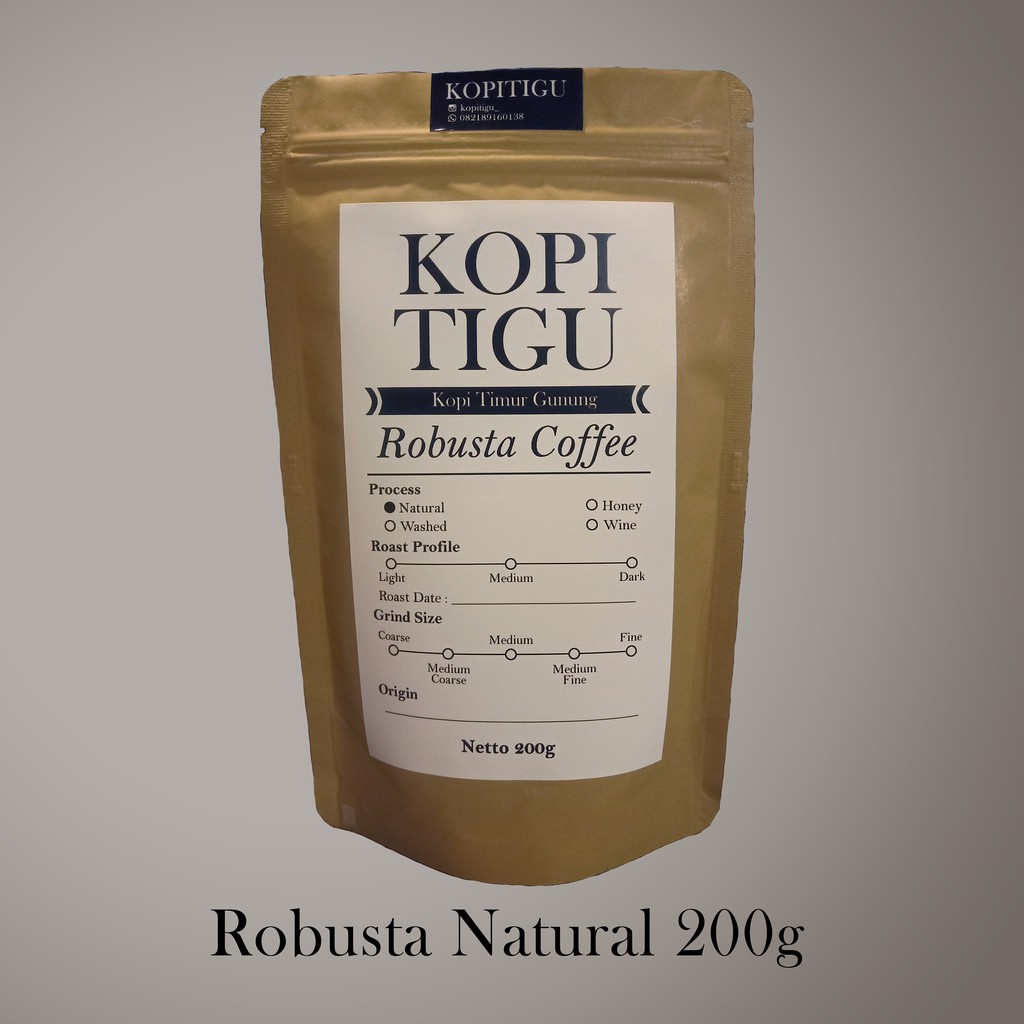 

KOPITIGU Robusta Natural Coffee Temanggung 200g