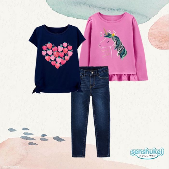 Baju Setelan Jaket Kaos Rok Anak Perempuan Cewek Besar Remaja Unicorn Heart BK1703