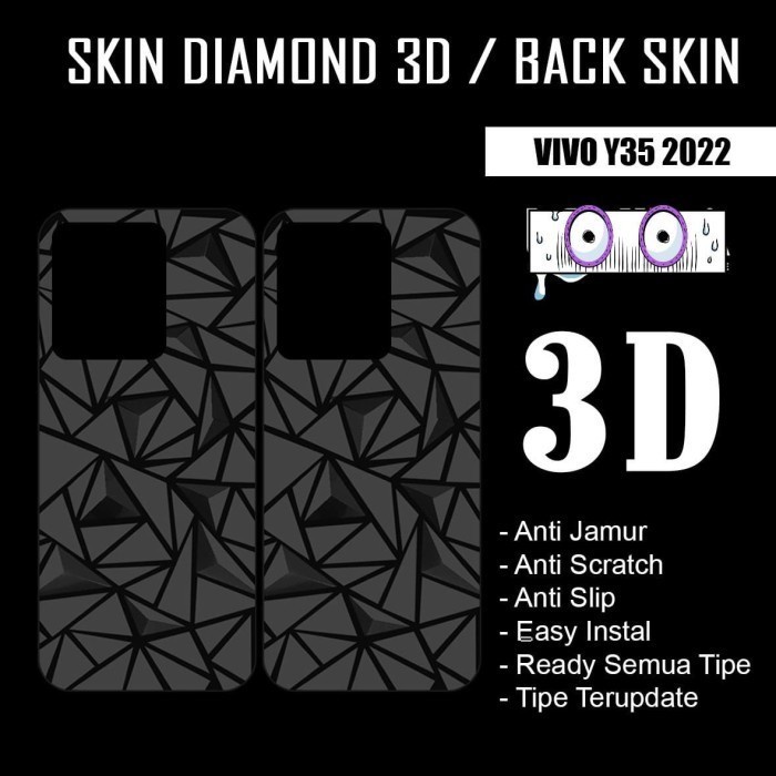 Garskin DIAMOND 3D Xiaomi Poco C40/Mi 12 Lite /X5 5G/F2 Pro/F4 5G/F4 GT/M4 Pro 4G/M5 Back Sticker HP Anti Jamur