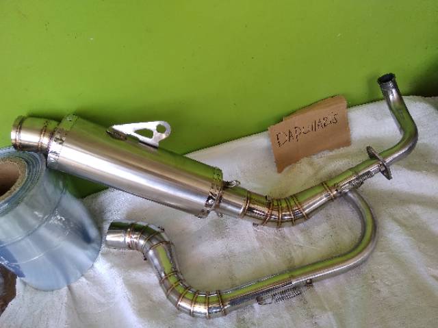 KNALPOT POLOS CUSTOM MODEl BEST3 LEHER SAMPING BEAT SCOOPY-2