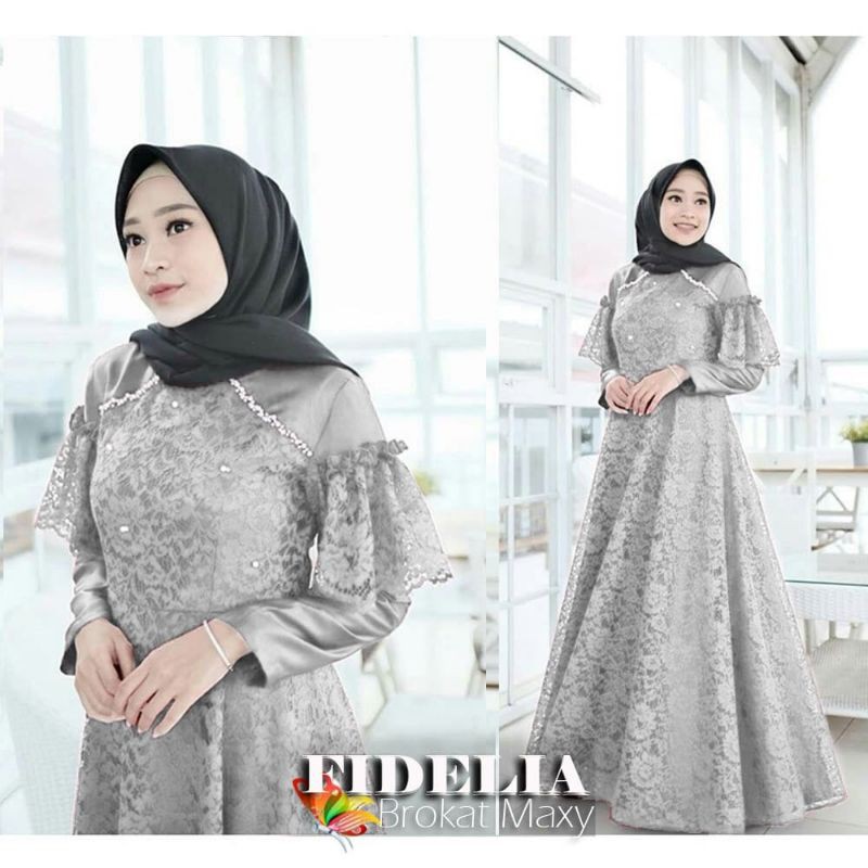 GAMIS MAXY FIDELIA VELVET KOMBI BRUKAT FURING MUTIARA JCHM