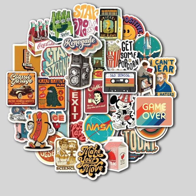 

✯ STICKER PACK RETRO VINTAGE | STIKER TUMBLER LAPTOP | STIKER KOPER HELM ۞