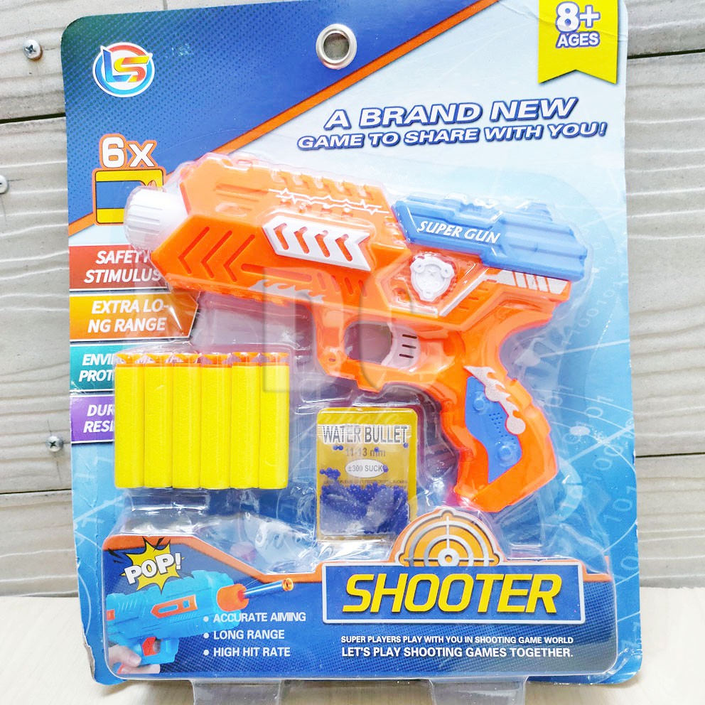 Shooter Super Gun Mainan Blaster Gun Nerf Dart Tembak Peluru Gabus