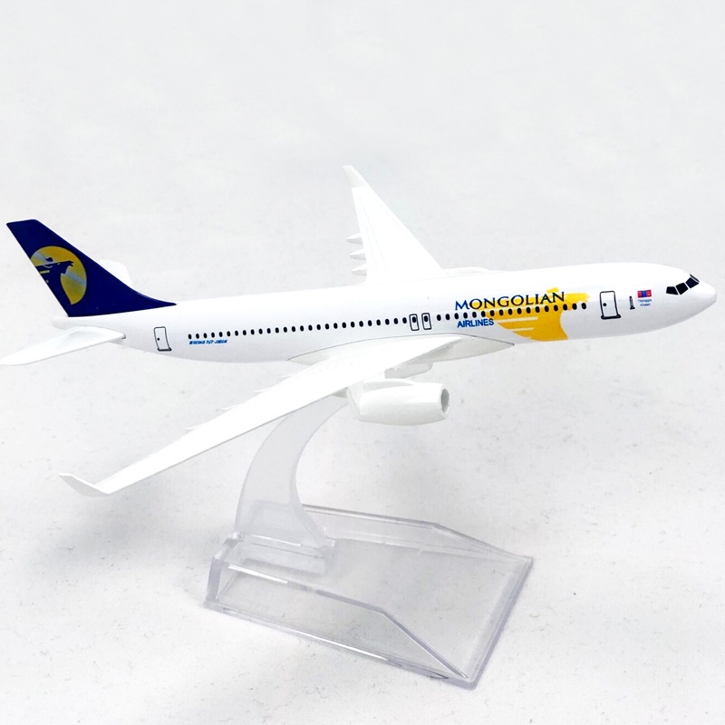 Mongolian B767 Pesawat Terbang Mongolia Boeing 767 Die Cast Bahan Metal Ukuran 16cm