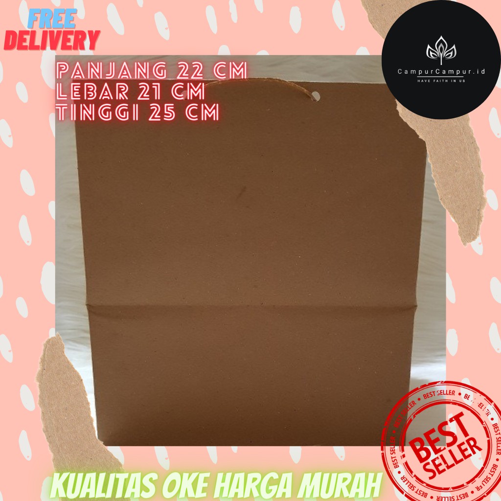 

TAS KERTAS KADO POLOS UKURAN 22X21X25 PACKAGING KERTAS