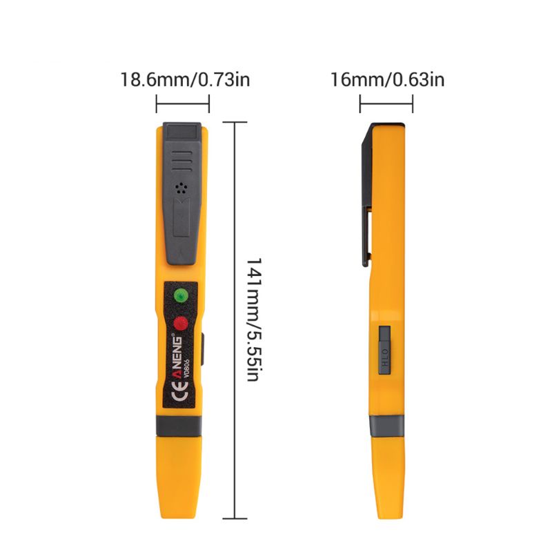 Kiss Pen Detektor Voltase AC / DC Non Kontak Dengan Suara + Lampu