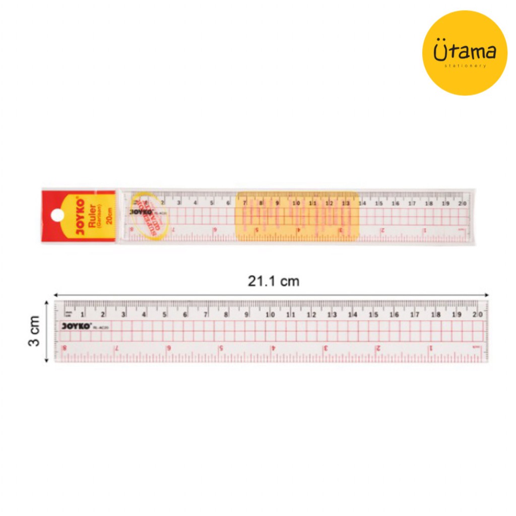

Penggaris Joyko RL-AC20 20cm/Ruler 20 cm Bening/Transparan