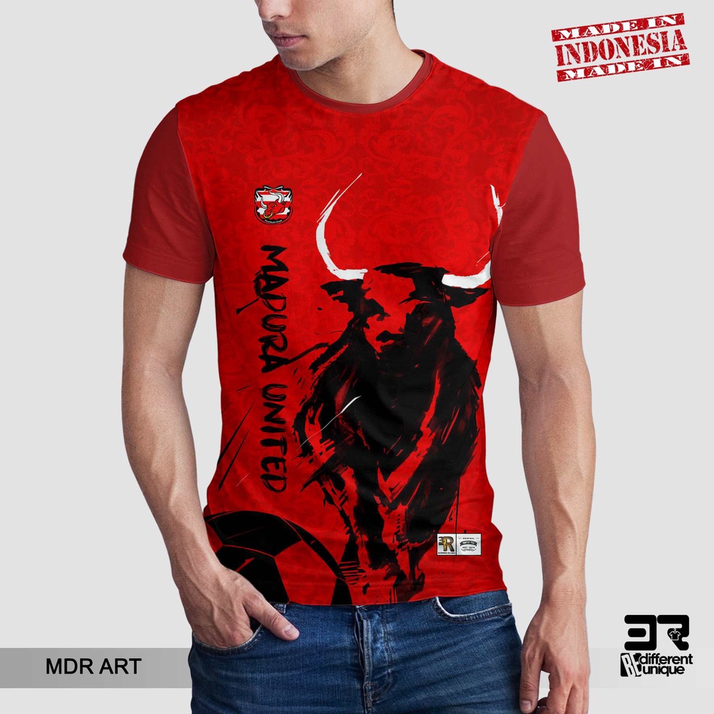 [ COD ] KAOS PRINTING GAMBAR TEAM SEPAKBOLA MADURA UNITED ART - BAJU SEPAK BOLA INDONESIA DISTRO ORI