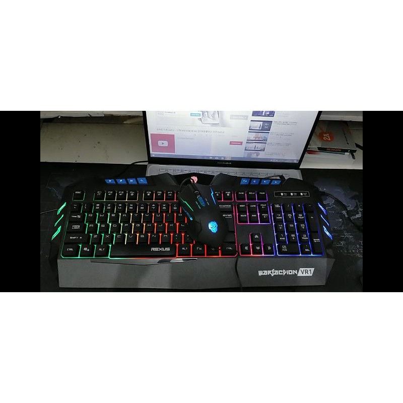 Trend-Keyboard Mouse Gaming Rexus Warfaction Vr1 Backlight