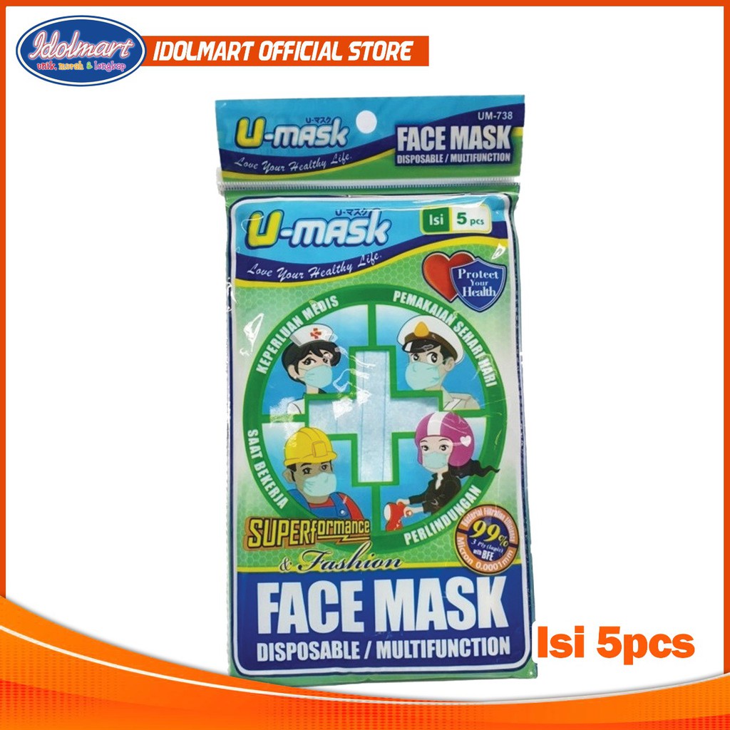 IDOLMART Masker 3 play EarLoop Sachet isi 5pcs