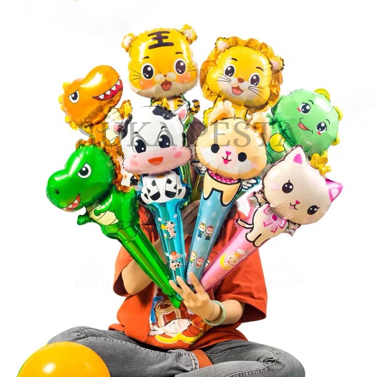 BALON PENTUNGAN PANJANG KARAKTER / BALON FOIL KARAKTER PENTUNGAN / BALON TONGKAT KARAKTER