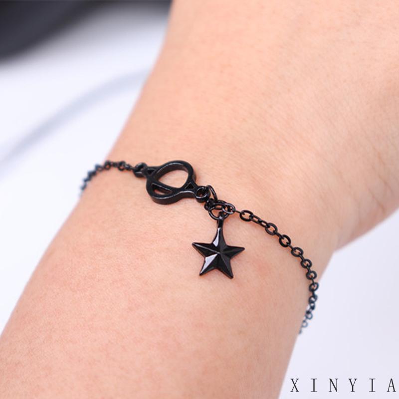 【Bayar di tempat】Gelang Desain Planet Bintang Warna Hitam Untuk Wanita