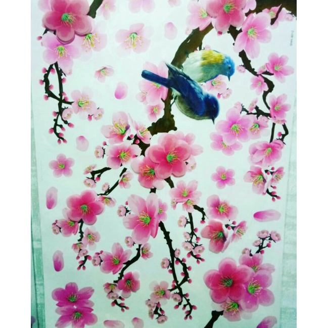 stiker dinding bunga sakura wallsticker sakura 60x90 stiker dinding 3 Dimensi wallsticker 60x90
