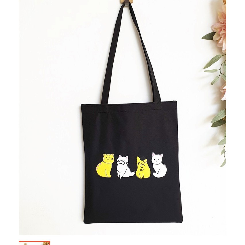 Tote Bag -Kitten- Totebag Tas Tote Wanita Tote Bag Army Anti Air Kanvas Korea