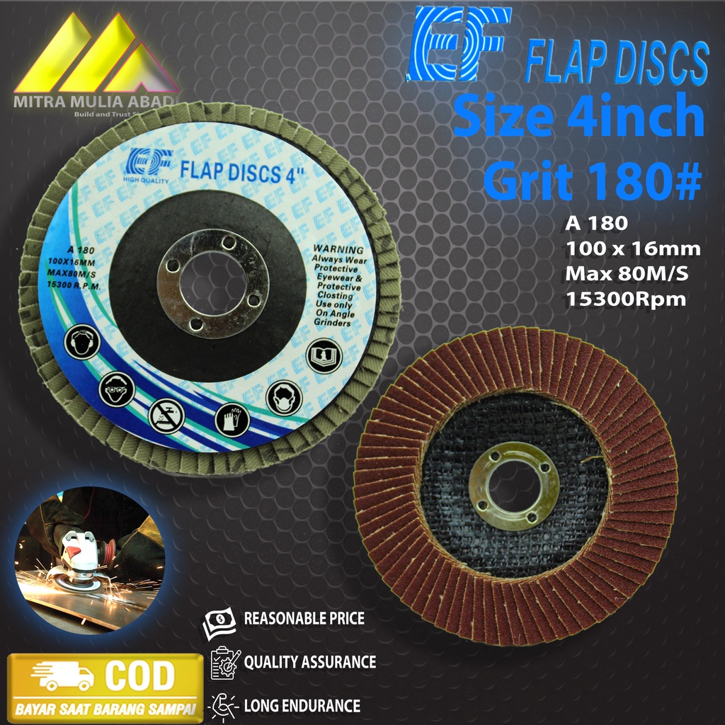 Amplas Susun Flap Disk 4 inch Grit 180