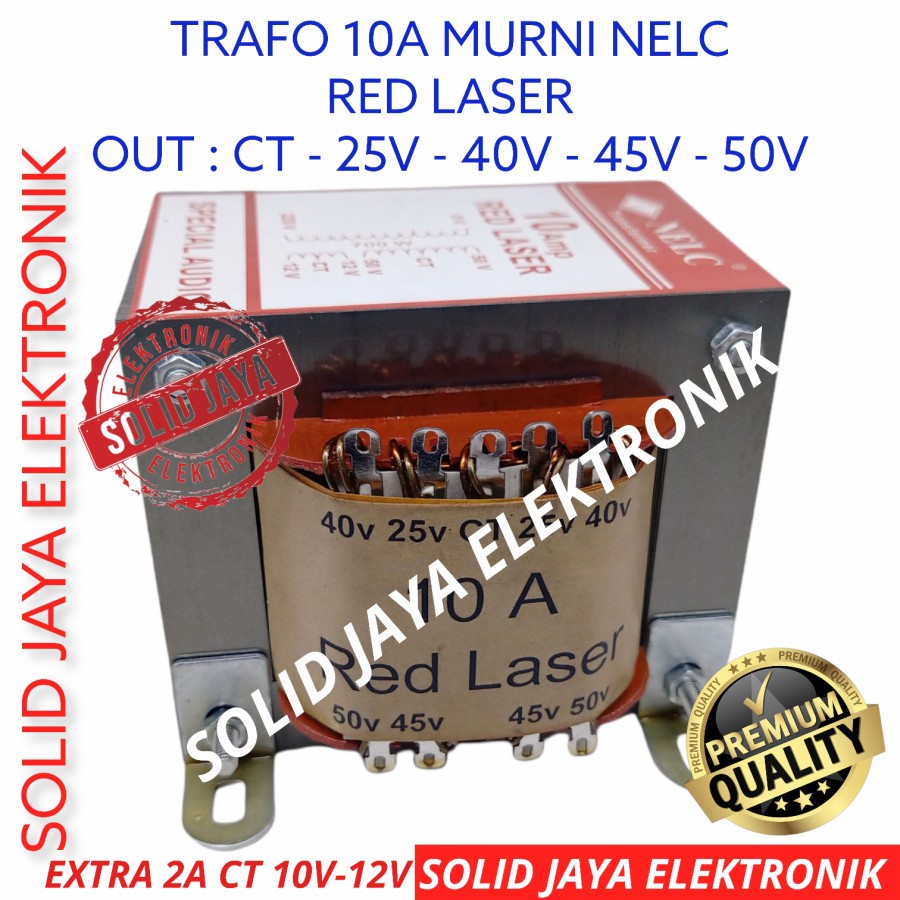 TRAVO TRAFO 10A MURNI BESAR RED LASER NELC CT 25V 40V 45V 50V 10 A AMPER TRANFORMER KOTAK 10A 25 40 45 50 V VOLT NELC MERAH PLUS EXTRA 2A CT TRAPO TEMBAGA MURNI ASLI