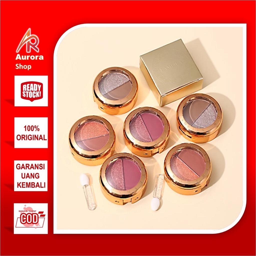 Lameila Palet Eyeshadow Matte 2 Warna Eyeshadow Glitter Highlitter Mata Berkilau Rias Wajah Menawan 5121