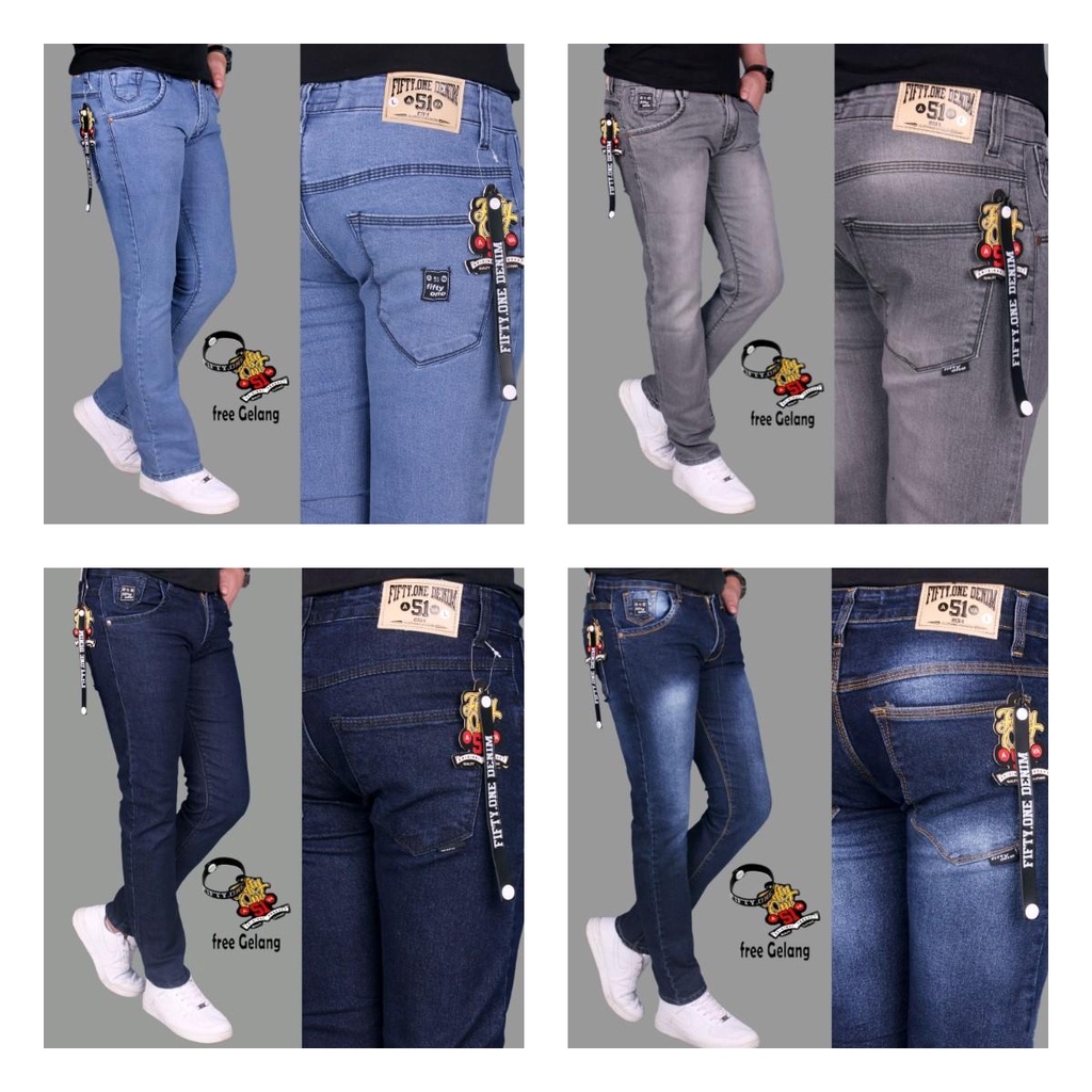 Celana FIFTY ONE DENIM - Celana jeans Pria slimfit Streetch Original Cowo style cocok anak kantoran