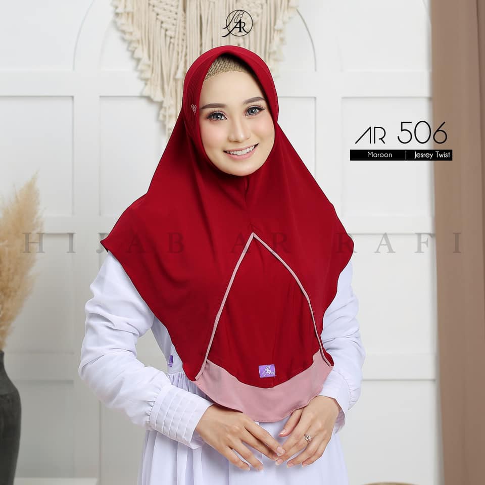 Hijab Arrafi Terbaru 2022 Ori | Jilbab Arrafi Terbaru 2021 Ori AR 506 | Hijab Arrafi Terbaru Jilbab Simple Hijab Daily by Ar Rafi | Kerudung Arafi Terbaru 2022 ORI-maroon