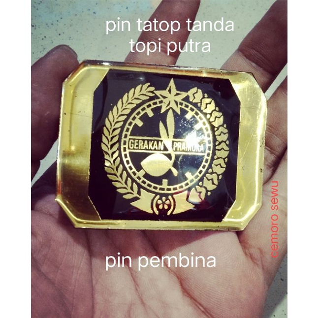 pin tatop pembina pria bros baret putra