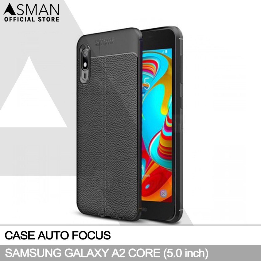 Auto Focus Samsung Galaxy A2 Core (5.0&quot;) | Soft Case Leather Premium - Hitam