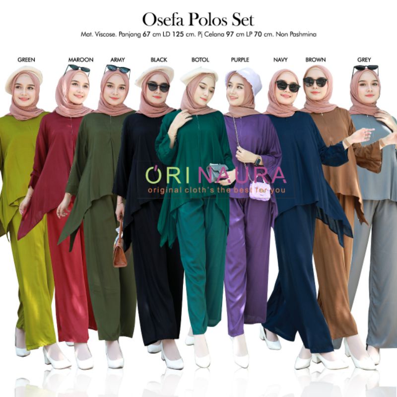 SETELAN BLOUSE + KULOT VISCOSE POLOS SUPER NYAMAN OSEFA SET BY ORI NAURA